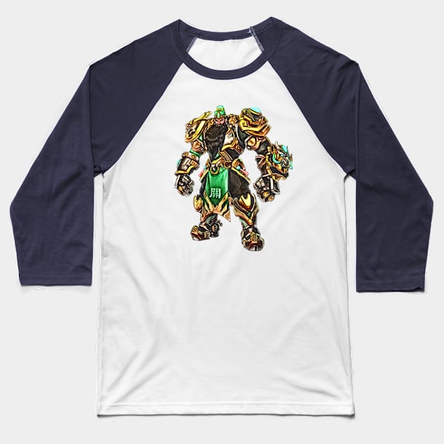 Overwatch Reinhardt Guan Yu Skin Baseball T-Shirt by Green_Shirts